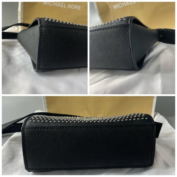 Michael Kors Selma Micro Studded Saffiano Leather Mini Messenger Bag - Picture 16 of 16